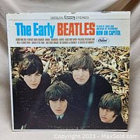 Front cover of The Early Beatles vinyl LP album with photo of the band and album title text