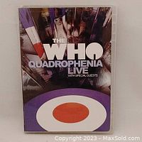 Front cover of The Who Quadrophenia Live DVD showcasing band logo and album name.