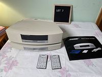 Front view of system and accessories on tabletop