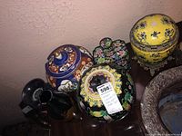 Overview of all six items grouped on tabletop