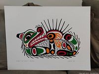 Full view of John Nelson's 'Otter & Sea Urchin' First Nation print showing color and style.