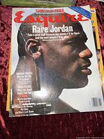 Close-up photo of the 1993 Esquire magazine cover featuring Michael Jordan profile with headlines and text.