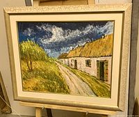 Angled view of full painting and frame