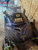 Front view of hood, grille and windshield