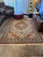 Full view of rug laid out in living space