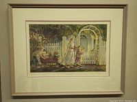 Framed print showing the entire artwork and frame featuring the Market Day scene.