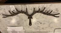 Full view of rack on countertop showing complete antler-shaped design and hook arrangement
