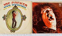Two Joe Cocker vinyl album covers side by side: 'Mad Dogs & Englishmen' and 'With a Little Help from My Friends'