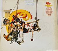 Front cover of Chicago Greatest Hits vinyl LP album with band image and song list