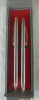 Cross Classic Century ballpoint pen and pencil set in gray case with red interior