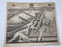 Single engraving laid flat showing The South Prospect of Knole &c