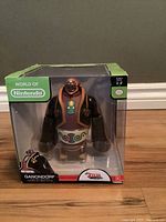 Front view of Ganondorf World of Nintendo action figure in original sealed packaging showing figure and box condition