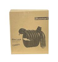 Front view of the Blusmart bike lock box showing product image and branding