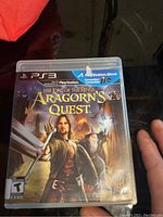 Photo of the front cover of The Lord of the Rings: Aragorn's Quest for PS3 game case.