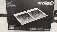 Box front showing Artika Opus double sink product image and branding