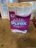 Front view of unopened Purex 30 rolls toilet paper package showing branding and product quantity.