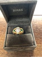 Front view of ring in Birks box