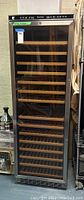 Front view of full wine chiller cabinet with door closed