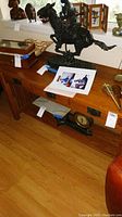 Table top view with decorative items