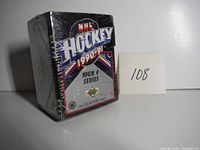 Sealed original box of the 1990-91 Upper Deck NHL Hockey High Series marks front view with shrink wrap intact