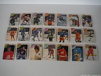 Group photo showing all 21 hockey cards from the 1978-79 O-Pee-Chee series, arranged in rows on a white background.