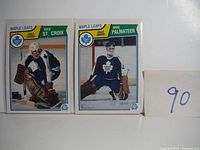 Two hockey goalie trading cards laid side by side, one of Rick St. Croix and the other of Mike Palmateer, from the Toronto Maple Leafs early 1980s set.