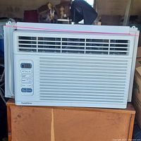 Front view of the GoldStar window AC unit showing the control panel and air vents.