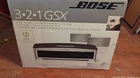 Front of outer box showing Bose 3-2-1 GSX branding and product image