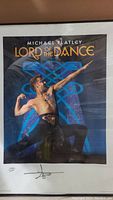 Full view of the framed poster showing Michael Flatley in a dance pose with the Lord of the Dance logo. Signed and numbered on bottom left.