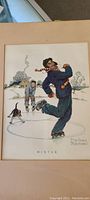 Full view of the Winter print showing the detailed illustration by Norman Rockwell.