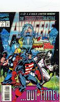 Cover photo of Avengers Terminex Objective #1 comic book showing Captain America, Thor, and other Avengers characters with promotional taglines and issue details.