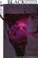 Cover photo of Black Orchid #1 comic book showing the title, publisher, artist names, price, and visible autograph signatures.