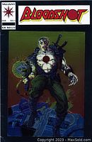 Front cover photo of Bloodshot #1 comic book showing detailed artwork of character and branding.