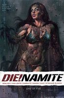 Clear image of the comic book cover showing Red Sonja, with detailed gory artwork and title DIE!NAMITE #1.