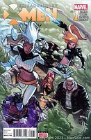 Cover photo of the Marvel comic book Extraordinary X-Men #1, showing multiple characters in action on the cover.