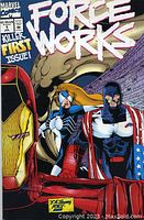 Front cover of Force Works #1 Marvel comic special die cut edition showing artwork with three characters and title.