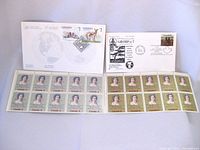 1970 Group of Seven and 2005 first day covers with attached stamps and stamp sheets featuring Queen Elizabeth II
