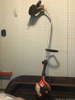 Full view of the gas powered Echo QT-225 edge trimmer showing curved shaft, engine, handle, and protective guard.