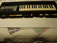 Front view showing entire keyboard and preset buttons