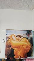 Full view of the painting showing a woman in yellow dress reclining.