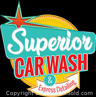 Photo of the certificate logo with colorful retro design of Superior Car Wash & Express Detailing.