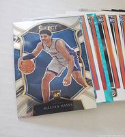 Close-up of Killian Hayes Select basketball rookie card showing detailed design and player image