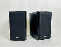 Front view of both speakers with grilles installed