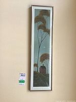 Framed Warren Kimble print against a plain wall, showing the entire vertical piece with clear colors and details.