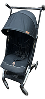 Front three-quarter view of black stroller