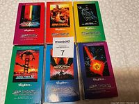 Six boxed Star Trek SkyBox trading card sets arranged in two rows of three, showing the different packaging art for each series or movie.