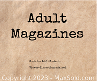 Photo of warning label 'Adult Magazines' on a paper stating viewer discretion advised.