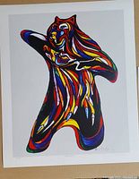 Front view of the colorful Don Chase print showing the abstract bear artwork, signed at the bottom right, with numbering at the bottom left.