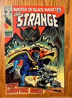 Front cover of Doctor Strange #183 comic book showing colorful mystical artwork and issue details.