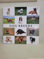 Front cover of the book titled 'Dog Breeds' with a collage of dog breed photos on the cover.